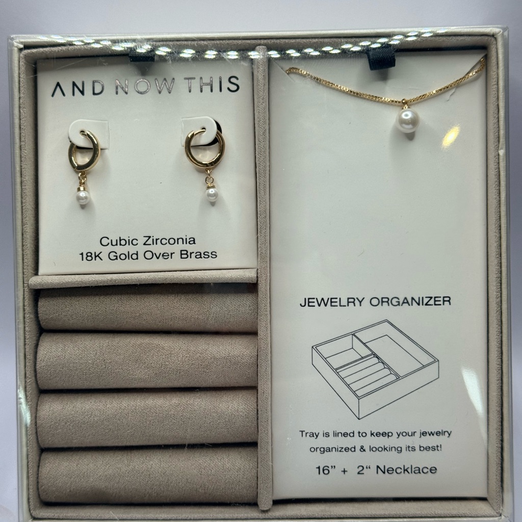 And Now This Gold Hoop Earrings With Pearl Drops